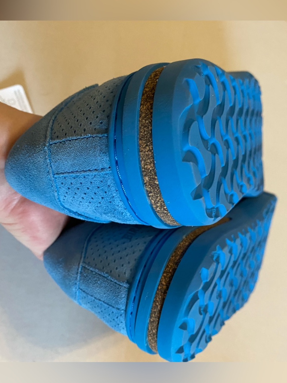 Birkenstock Bend Low Shoes Blue Suede Lace Up Sneakers - Picture 10 of 15